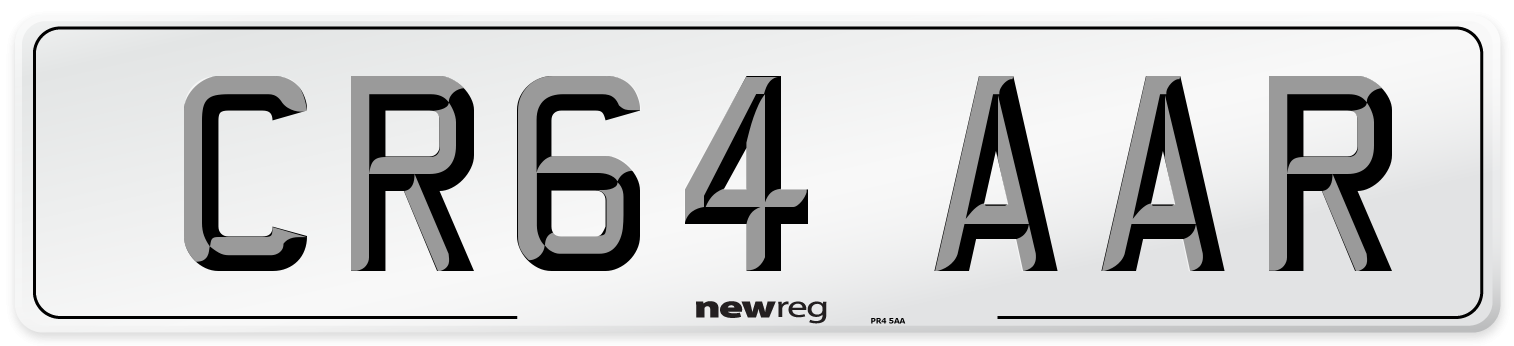 CR64 AAR Number Plate from New Reg